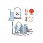 Keezi Kids 5-in-1 170cm Slide and Swing Set Playground Basketball Hoop Ring Outdoor Toys - Blue Keezi Kids 5-in-1 170cm Slide and Swing Set Playground Basketball Hoop Ring Outdoor Toys - Blue