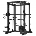 Lifespan CORTEX SM-20 6-in-1 Power Rack with Smith & Cable Machine + BN-9 Bench + 130kg Olympic Bumper Weight Plate & Barbell Package