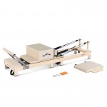 Lifespan Fitness Contour Folding Wooden Pilates Reformer Machine (Beige)