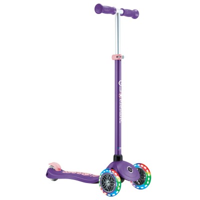 Globber PRIMO PLUS Scooter with Lights - Purple / Pastel Pink
