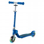 Globber Flow Foldable Junior Scooter with lights - Navy Blue / Sky Blue