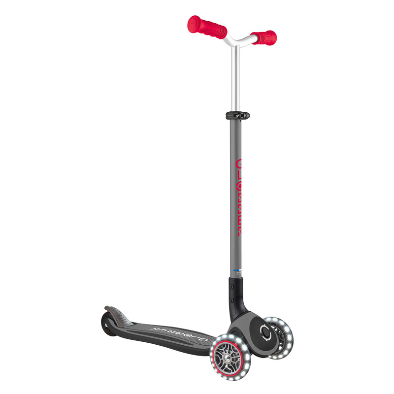 Globber MASTER Foldable Scooter with Lights - Black / Red Globber MASTER Foldable Scooter with Lights - Black / Red