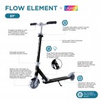 Globber FLOW ELEMENT Foldable Scooter with Lights - Neochrome with Black Deck Globber FLOW ELEMENT Foldable Scooter with Lights - Neochrome with Black Deck