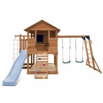 Lifespan Kingston Cubby House with 2.2m Slide - Pastel Blue