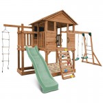 Lifespan Kingston Cubby House with 2.2m Slide - Pastel Green Lifespan Kingston Cubby House with 2.2m Slide - Pastel Green