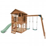 Lifespan Kingston Cubby House with 2.2m Slide - Pastel Green Lifespan Kingston Cubby House with 2.2m Slide - Pastel Green