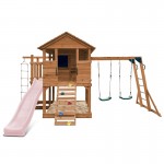 Lifespan Kingston Cubby House with 2.2m Slide - Pastel Pink Lifespan Kingston Cubby House with 2.2m Slide - Pastel Pink