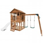 Lifespan Kingston Cubby House with 2.2m Slide - White Lifespan Kingston Cubby House with 2.2m Slide - White