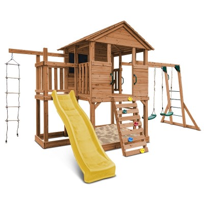 Lifespan Kingston Cubby House with 2.2m Slide - Yellow