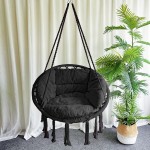 Lifespan Hammock Hanging Swing Chair with Cushions in Black