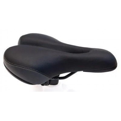 Saddle 150 x 250mm Vinyl Top Memory Foam Black Rail with Clamp Black