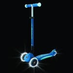 Globber Elite Glow Lights Foldable Scooter - Deep Blue