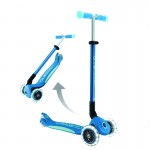 Globber Elite Glow Lights Foldable Scooter - Deep Blue