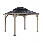 Yardtopia Maryborough 3m x 3m Timber & Steel Double Hip Roof Gazebo Yardtopia Maryborough 3m x 3m Timber & Steel Double Hip Roof Gazebo