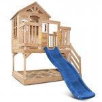 Lifespan Silverton Cubby House with 1.8m Slide - Blue Lifespan Silverton Cubby House with 1.8m Slide - Blue