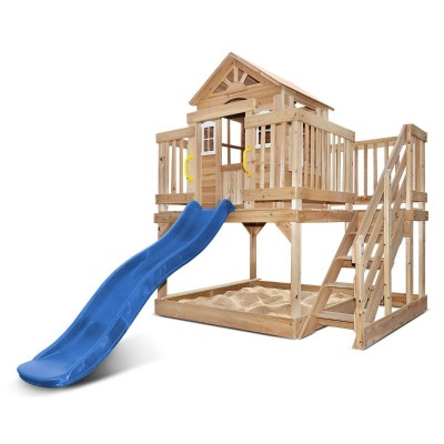 Lifespan Silverton Cubby House with 1.8m Slide - Blue