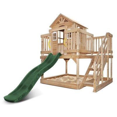 Lifespan Silverton Cubby House with 1.8m Slide - Green