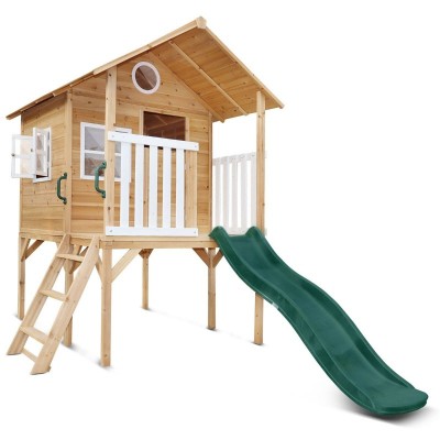 Lifespan Archie Elevated Cubby House with 1.8m Slide - Green