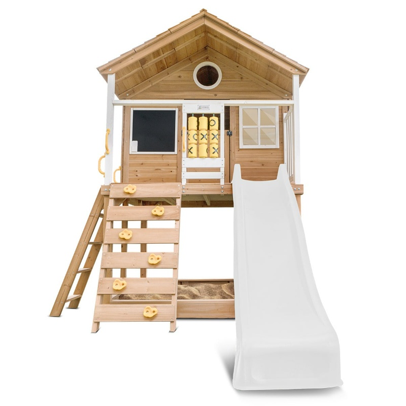 Lifespan Warrigal Cubby House with 2.2m Slide - White Lifespan Warrigal Cubby House with 2.2m Slide - White