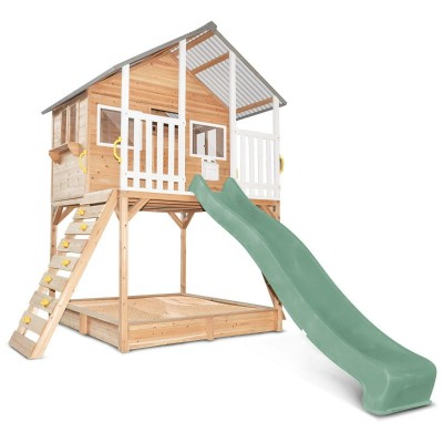 Lifespan Winchester Cubby House (Elevated 1.2m) with 2.2m Slide - Pastel Green