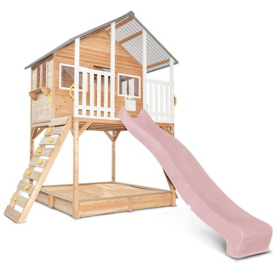 Lifespan Winchester Cubby House (Elevated 1.2m) with 2.2m Slide - Pastel Pink