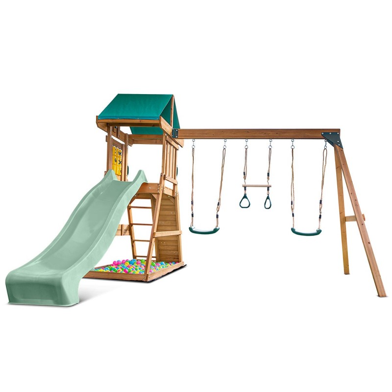 Lifespan Birmingham Swing Set & Play Centre with 2.2m Slide - Pastel Green Lifespan Birmingham Swing Set & Play Centre with 2.2m Slide - Pastel Green