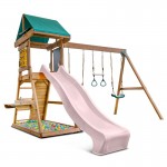 Lifespan Birmingham Swing Set & Play Centre with 2.2m Slide - Pastel Pink