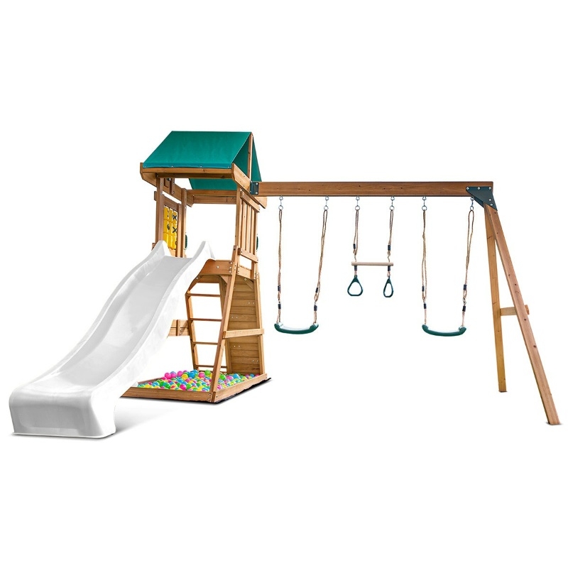 Lifespan Birmingham Swing Set & Play Centre with 2.2m Slide - White Lifespan Birmingham Swing Set & Play Centre with 2.2m Slide - White