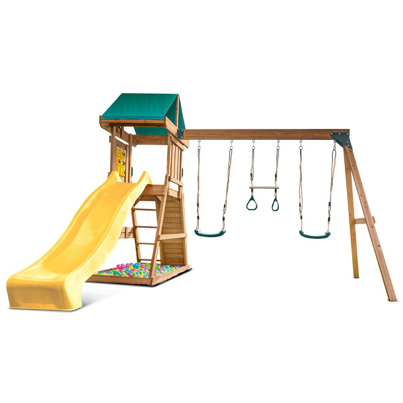 Lifespan Birmingham Swing Set & Play Centre with 2.2m Slide - Yellow Lifespan Birmingham Swing Set & Play Centre with 2.2m Slide - Yellow