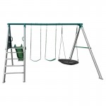 Lifespan Europa Commercial Grade Steel Swing Set with Climb & 2.2m Slide - Green Lifespan Europa Commercial Grade Steel Swing Set with Climb & 2.2m Slide - Green