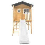 Lifespan Burleigh Cubby House with 2.2m Slide - White Lifespan Burleigh Cubby House with 2.2m Slide - White