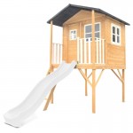 Lifespan Burleigh Cubby House with 2.2m Slide - White Lifespan Burleigh Cubby House with 2.2m Slide - White