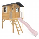 Lifespan Burleigh Cubby House with 2.2m Slide - Pastel Pink