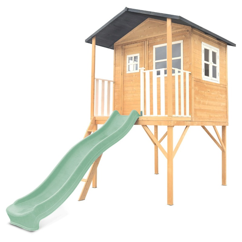 Lifespan Burleigh Cubby House with 2.2m Slide - Pastel Green Lifespan Burleigh Cubby House with 2.2m Slide - Pastel Green
