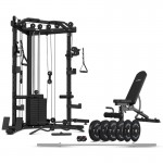 LSG GRK-110 Space Saving Multi-Function Rack with 74kg Cable Crossover + FID Bench + 90kg Olympic Bumper Weight Package LSG GRK-110 Space Saving Multi-Function Rack with 74kg Cable Crossover + FID Bench + 90kg Olympic Bumper Weight Package