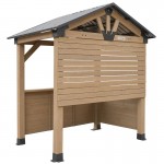 Oslo 2.4m x 1.8m Outdoor Timber & Steel Gable Roof Gazebo - Bar Set Oslo 2.4m x 1.8m Outdoor Timber & Steel Gable Roof Gazebo - Bar Set