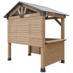 Oslo 2.4m x 1.8m Outdoor Timber & Steel Gable Roof Gazebo - Bar Set Oslo 2.4m x 1.8m Outdoor Timber & Steel Gable Roof Gazebo - Bar Set