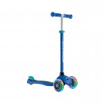 Globber Primo V2 Scooter with Lights and Griptape - Navy Blue/ Emerald Green