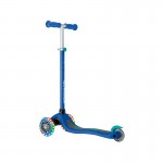 Globber Primo V2 Scooter with Lights and Griptape - Navy Blue/ Emerald Green