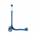 Globber Primo V2 Scooter with Lights and Griptape - Navy Blue/ Emerald Green