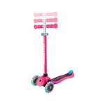 Globber Primo V2 Scooter with Lights and Griptape - Fuchsia / Sky Blue