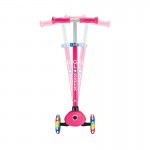 Globber Primo V2 Scooter with Lights and Griptape - Fuchsia / Sky Blue