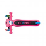 Globber Primo V2 Scooter with Lights and Griptape - Fuchsia / Sky Blue