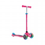 Globber Primo V2 Scooter with Lights and Griptape - Fuchsia / Sky Blue