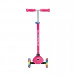 Globber Primo V2 Scooter with Lights and Griptape - Fuchsia / Sky Blue