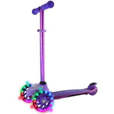 Crazy Skates Joey GLO Scooter - Purple with Safety Pads
