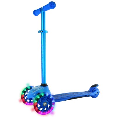 Crazy Skates Joey GLO Scooter - Blue with Safety Pads