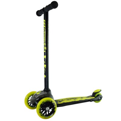Crazy Skates Joey Construction Scooter - Black/Yellow with Safety Pads