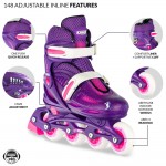 Crazy Skates 148 Adjustable Inline Skates Purple Glitter - Large Crazy Skates 148 Adjustable Inline Skates Purple Glitter - Large