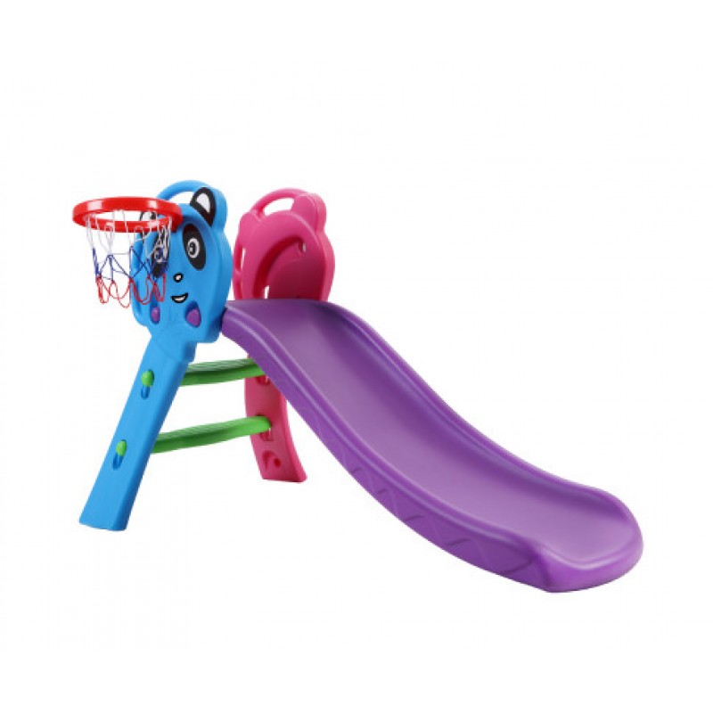 Keezi Kids Slide with Basketball Hoop Panda Keezi Kids Slide with Basketball Hoop Panda